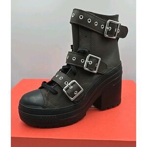 CONVERSE Chuck 70 De Luxe Heel Leather & Buckles High Top A12209C Womans Sz 7.5